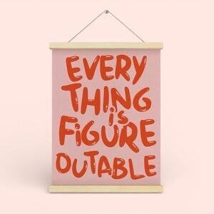 Framed Inspirational Wall Art with Red & Pink, Canvas with Wood Hanger, 12x16